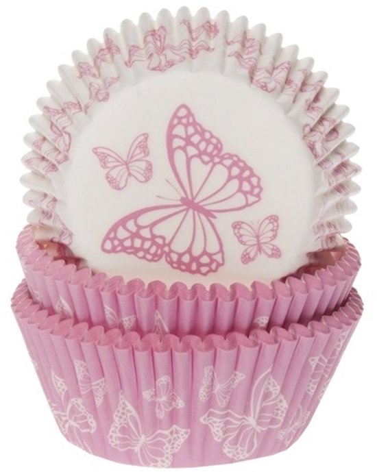 Boîtes à cupcakes House of Marie Rose papillon assorties pk / 50