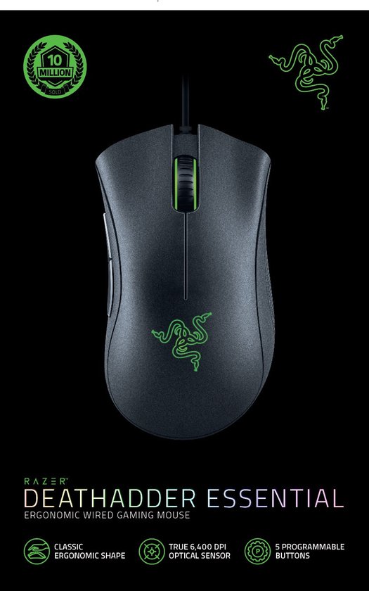 Razer DeathAdder Essential - Souris de jeu - 6400 DPI - Noir