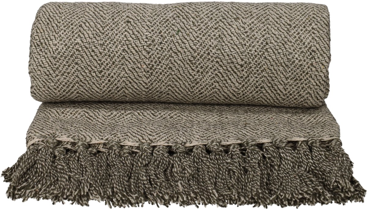 JENS Living Recycled Cotton Plaid Noor Groen