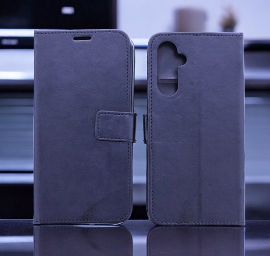 Étui portefeuille pour livre compatible avec : Samsung Galaxy A16 - Zwart