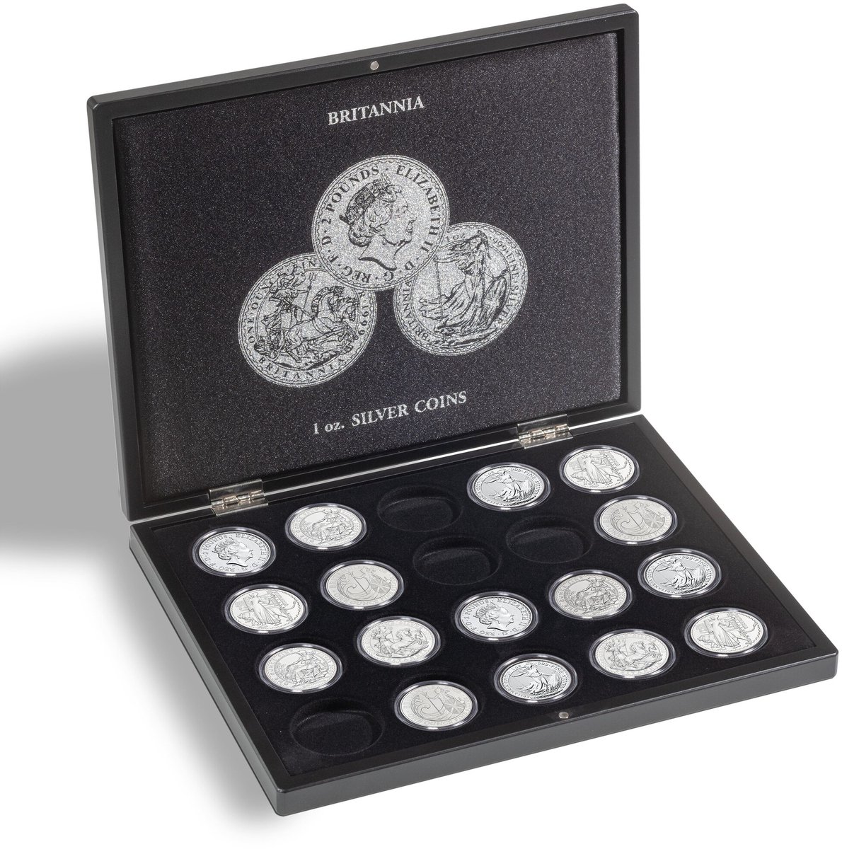 Presentatie cassette, Volterra Uno - voor Munten - Britannia, 1 oz Silver in capsules (20 st.)