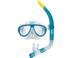 Waimea Duikbril met Snorkel - Volwassenen - Blauw - Lens Gehard Glas