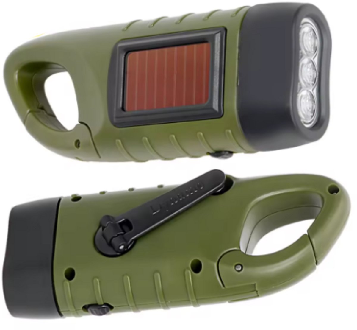 Lumiway Survival Zaklamp - Opwindbare LED Lamp met Dynamo - Militaire Noodverlichting - Solar Oplaadbaar Knijpkat - Camping Verlichting