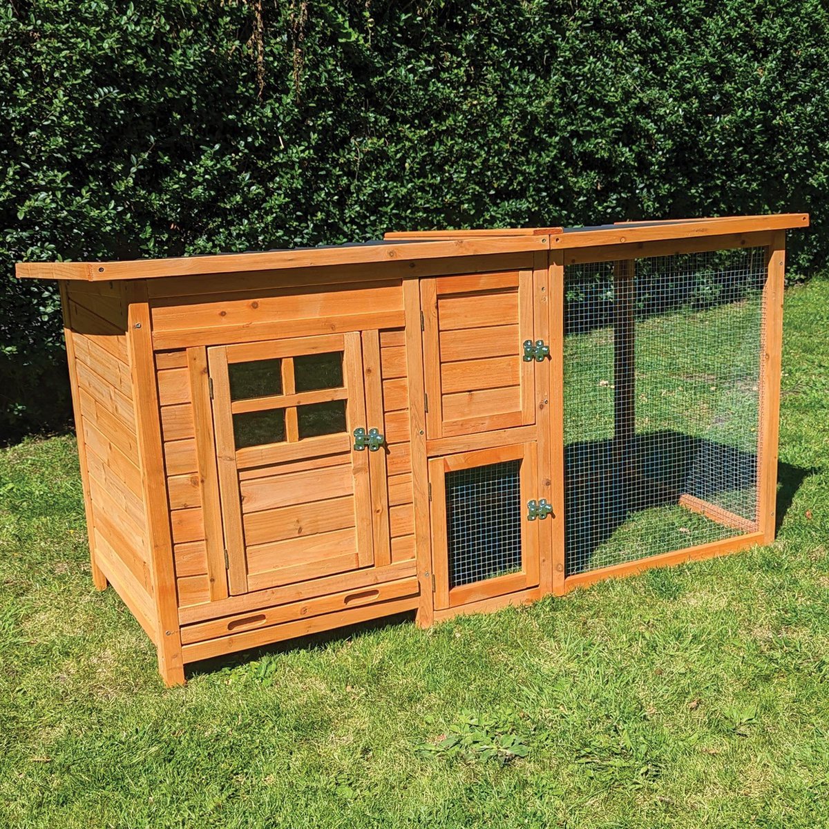 Kippenhok met Buitenren - 160.00 x 68 x 80 cm - Zonder extra ren