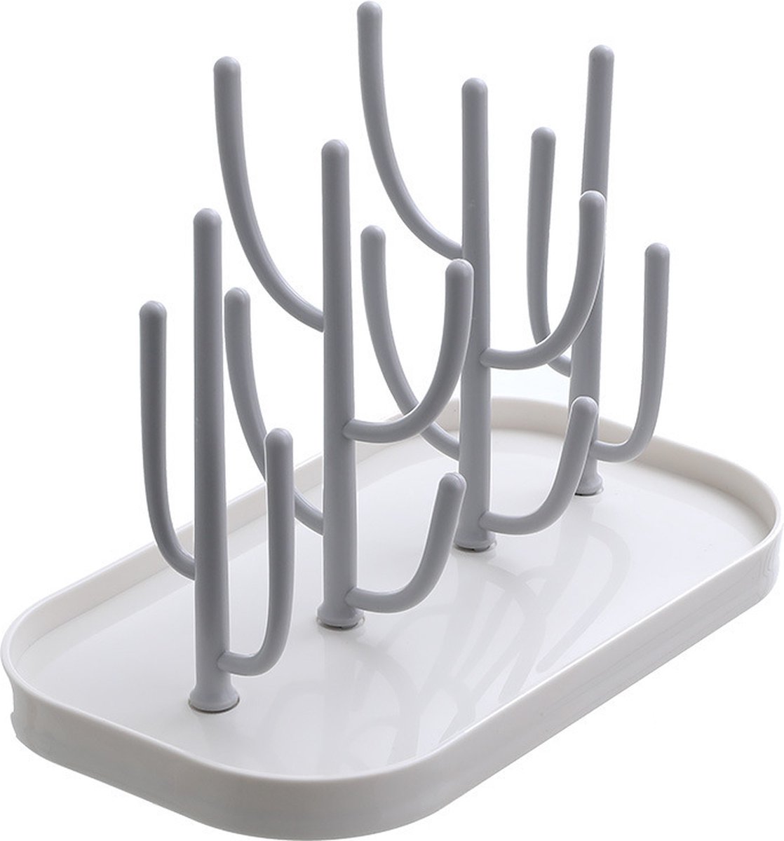 Image of 1stuk - Druiprek Babyflessen - Flessen druiprekje - Droogrek flessen - Flessenrek Baby - Flessendrager - Flessen Rekj - DiverseGoods Rekken - Grijs - Droogrek voor Flessen - Flessen Droogrek Baby - Afneembare lekbak