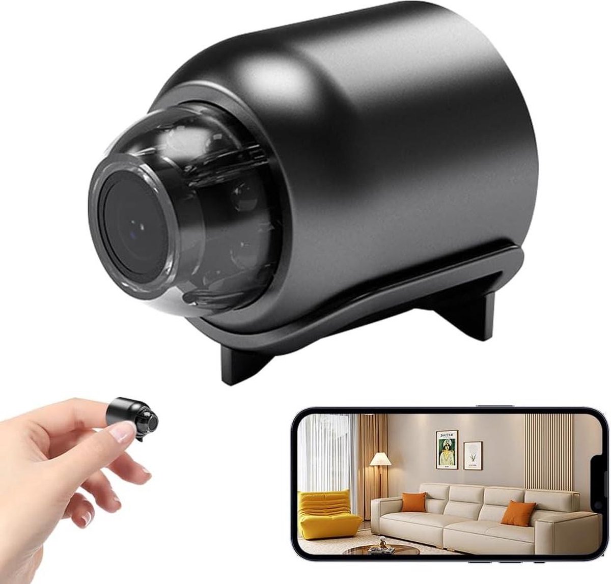 Spionagecamera 1080P WiFi verborgen camera draadloos met bewegingsdetectie en app-bediening - Beveiligingscamera voor binnen - Mini oppascamera - Geheime camera