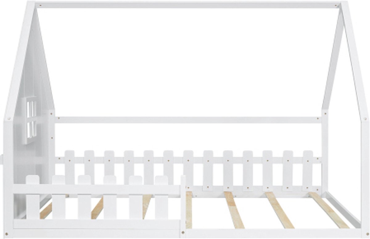 Gotagee Vlak bed, 140x200 cm, kinderbed, huisreling, reling, grenenhout