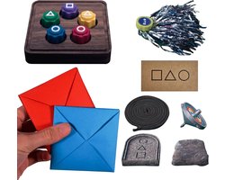 Gonggi Korean Playset - 4 jeux - Ddakji - Montessori - speelgoed de motricité - Dés Gong gi