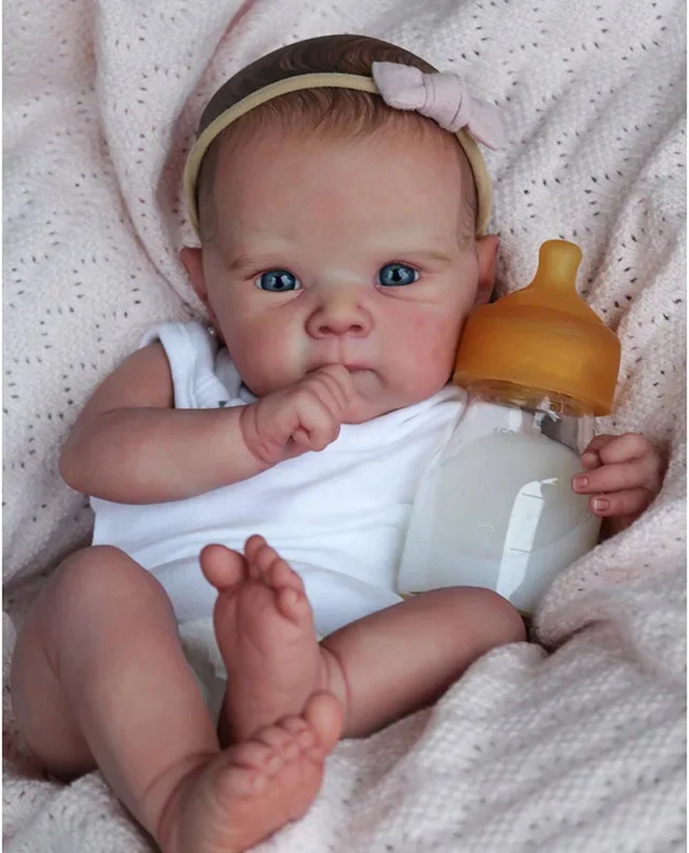 45cm pasgeboren baby volledig lichaam vinyl siliconen levensechte baby meerdere lagen schilderen 3D huid met zichtbare aderen