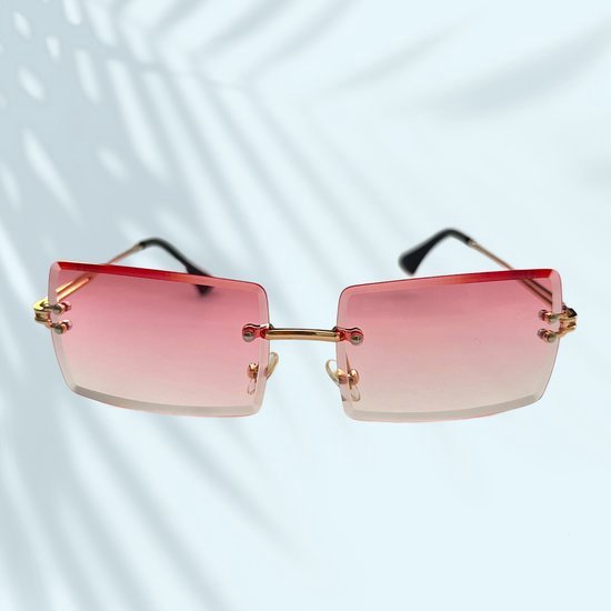 Knaak Gekleurde Zonnebril - Roze - Unisex - Festival - Accessoires - Gouden Frame - 1 stuk van Knaak — afbeelding 4