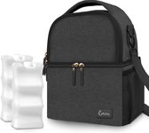Kolvy® Kolftas met Koelelement - Koeltas Moedermelk - Koelrugzak - Onderweg - Tot 12 uur Koel - Borstvoeding - Borstkolf - Zwart