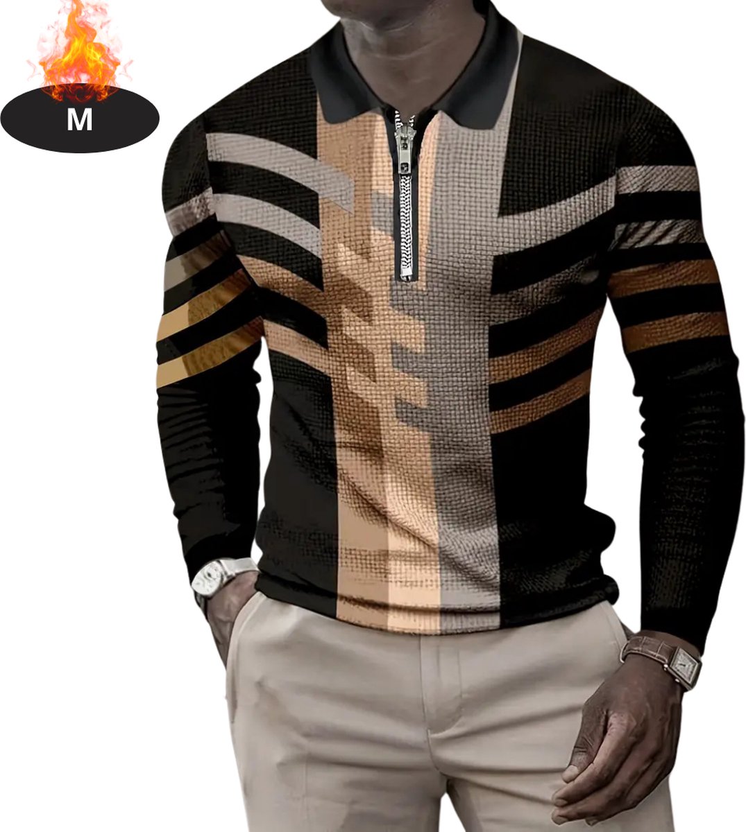 Livano Poloshirt Heren T-Shirt Heren Shirt Overhemd Polo Shirt Lange Mouwen Tarwe