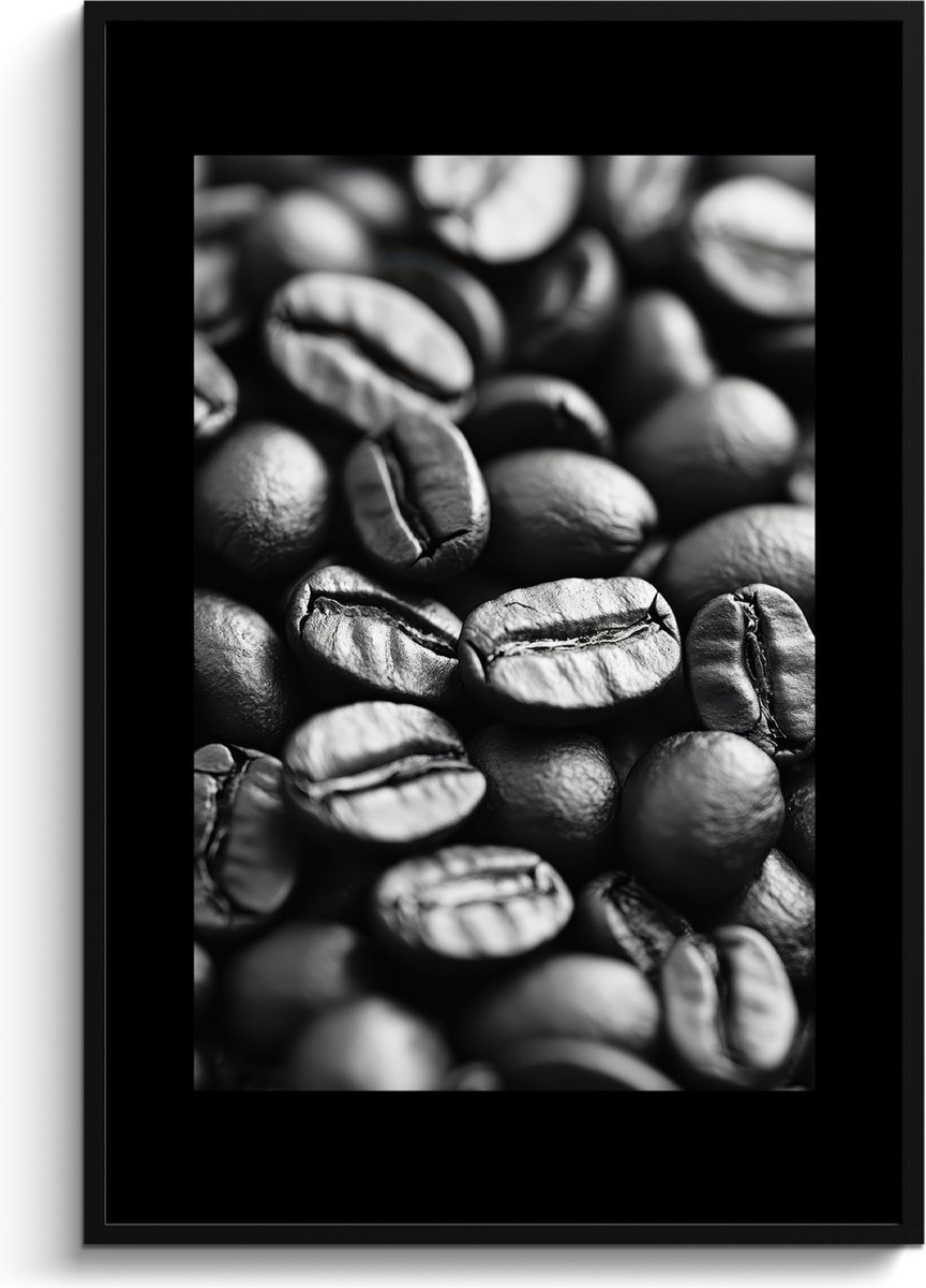 FrameYourWall Fotolijst inclusief poster - Posterlijst 80x120 cm - Posters - Koffiebonen - Zwart - Vintage - Foto in lijst - Keuken decoratie muur - Wanddecoratie accessoires - Muurdecoratie - Schilderijen