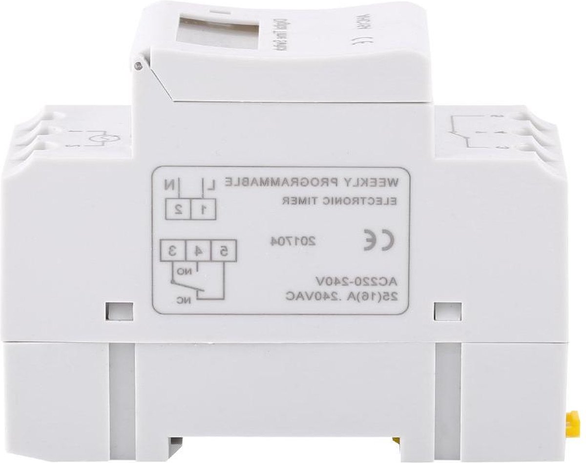 15A DIN-rail Digitaal Programmeerbare Tijdschakelaar met LCD-scherm - Programmeerbaar Elektronisch Relais 220V