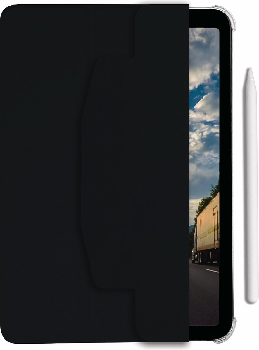 Macally BSTANDM7-B beschermhoes met standaard-functie voor iPad mini (A17 Pro /7e generatie/2024, 6e generatie/2021) - Compatibel met Apple Pencil - Zwart