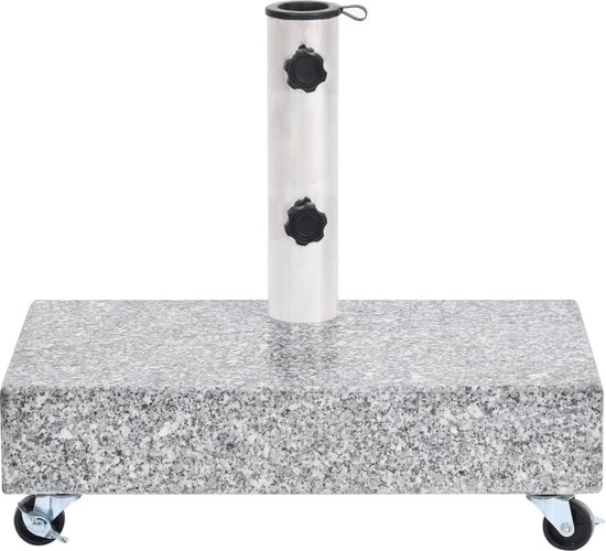 vidaXL Parasolvoet Graniet 25kg met Wieltjes Parasolvoet - Parasolbasis - Granieten Voet - Tuinset - Tuinaccessoires