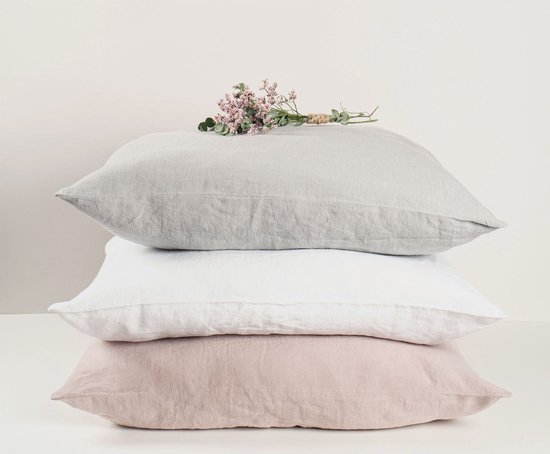 Taie d'oreiller | Mira - Lin lavé - Wit - 65 x 65 cm - Respirant et antiallergique - Pimlico