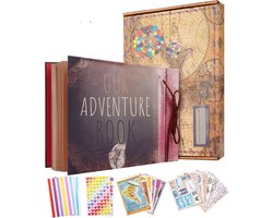 Adventure Book Scrapbook - Retro Fotoalbum - 3D Gelaagde Brieven - Fotoalbum Om Zelf Te Maken - Verzamelalbum Voor Jubileum - Verjaardagen - Valentijnscadeau - Hardcover 30 X 18 Cm
