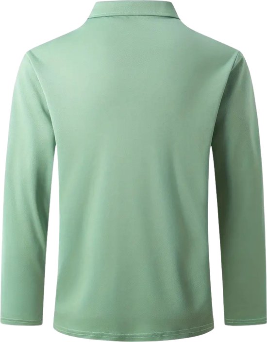 Polo Livano Homme - T-shirt Homme - Chemise - Polo Manches Longues - Vert Clair - XL