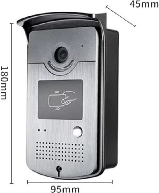 Home-Locking buiten deurbel camera voor binnen paneel/scherm videofoon T-2101B. T-2102A van Home-Locking — afbeelding 5