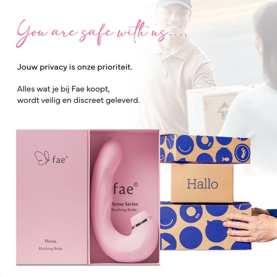 Fae® Vibrator voor Vrouwen - Clitoris & G spot Stimulator - Zuig en druk functie - Penetratie Dildo - Sex Toys voor Vrouwen en koppels - Seksspeeltjes - Thrive Series - Blushing Bride