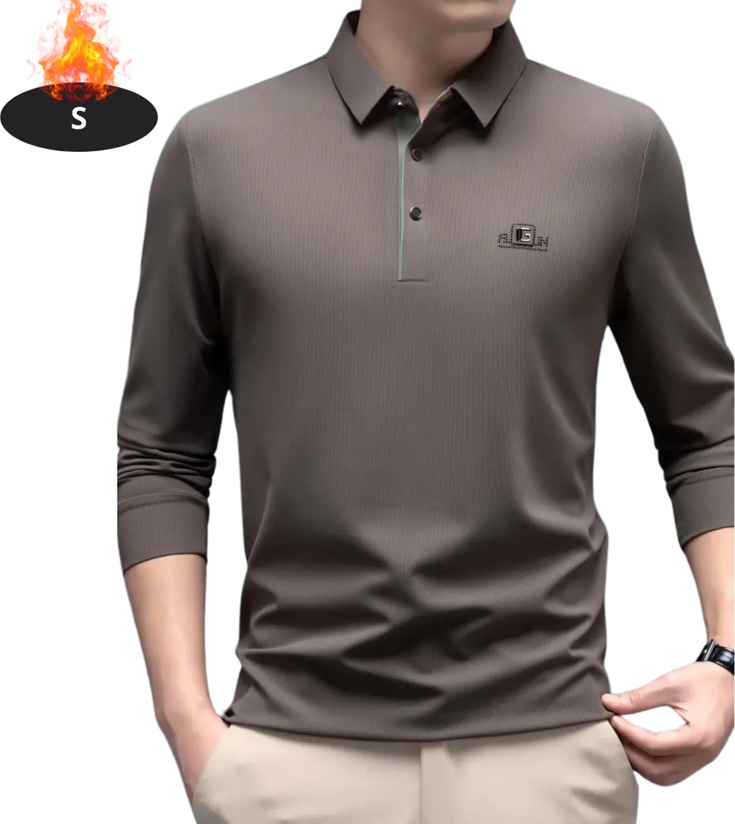 Livano Poloshirt Heren T-Shirt Heren Shirt Overhemd Polo Shirt Lange Mouwen Creme