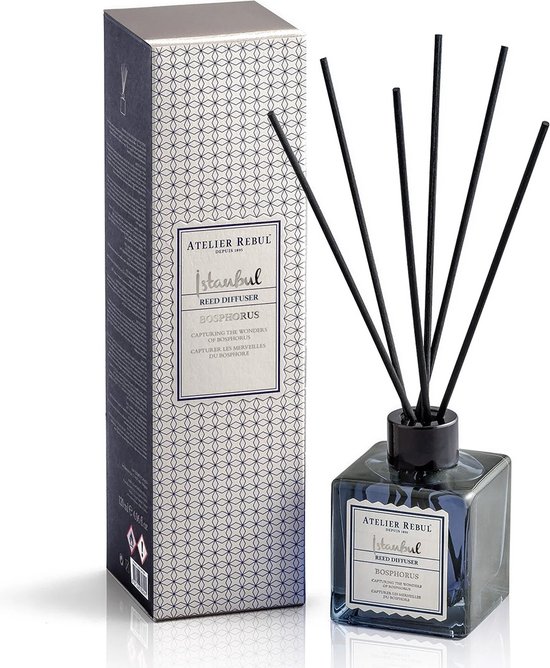 Istanbul Bosphorus Geurstokjes Atelier Rebul (120ml) - Frisse & Aquatische Kamergeur - Verfrissende Geurverspreider