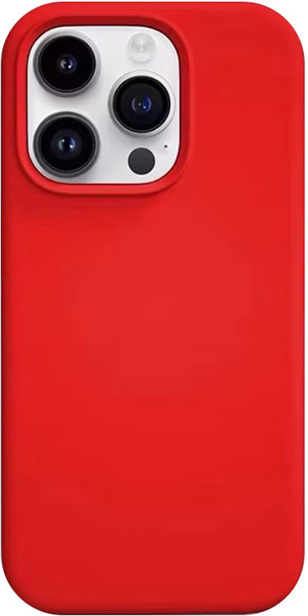 Trusmi CF33-018- iPhone 14 Pro siliconen hoes – Rode kleur, Slim Fit Beschermcase, Slank Design, Schokbestendig, Anti-Vingerafdruk en Krasbestendig