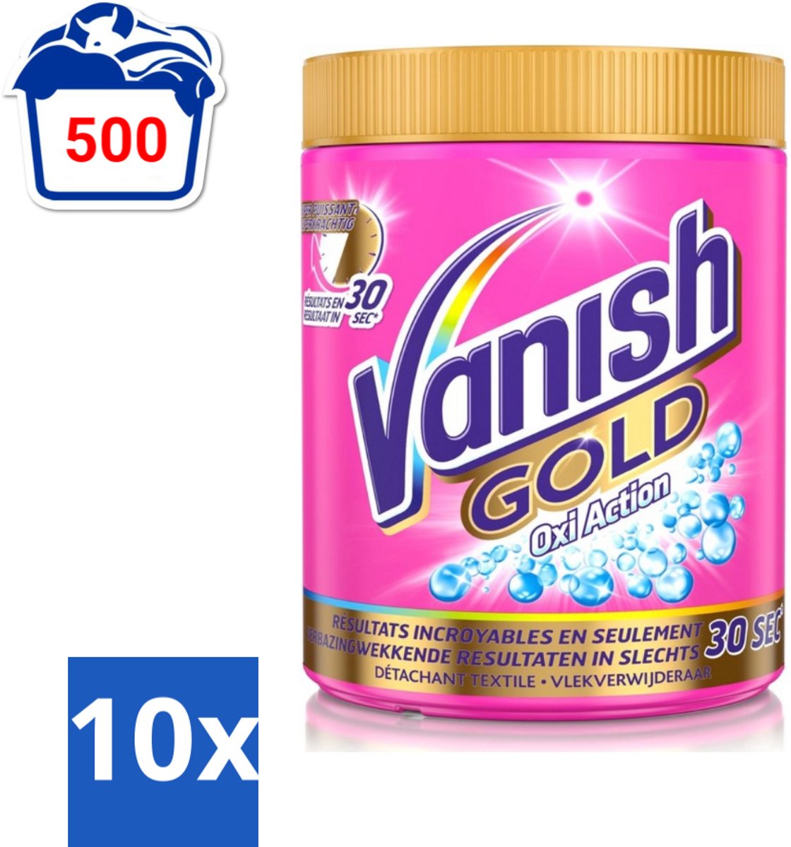 10 x Vanish Gold Oxi Action - Vlekkenverwijderaar Poeder - Gekleurde Was - 1050 Gram - Vlekkenverwijderaar - Vlekken Op Kleding - Rode Wijn Vlek - Rood Fruit Vlek - Thee Vlek