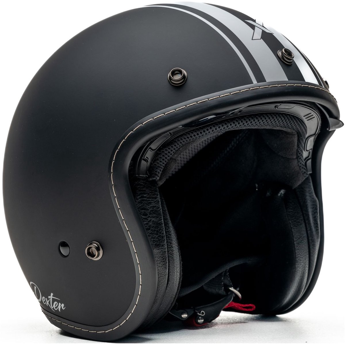 Motor Jet Helm STRIPE ELEMENT Zwarte mat S van MOTOBLOUZ