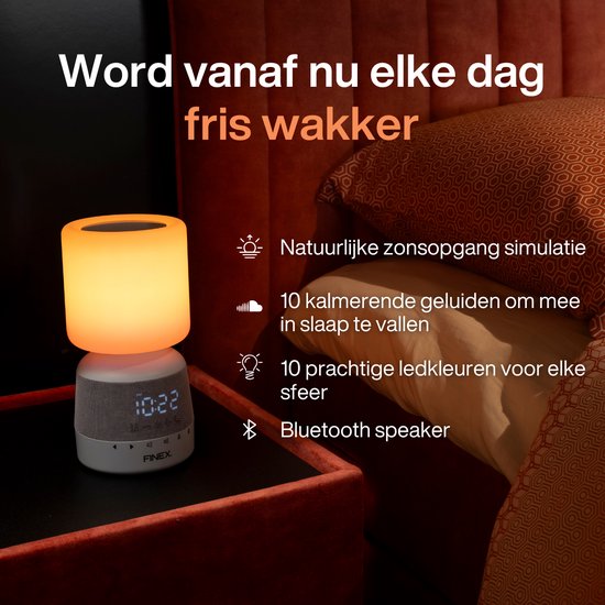 Lichtwekker met Zonsopgang Simulatie - Dubbel Alarm & Nachtlampje