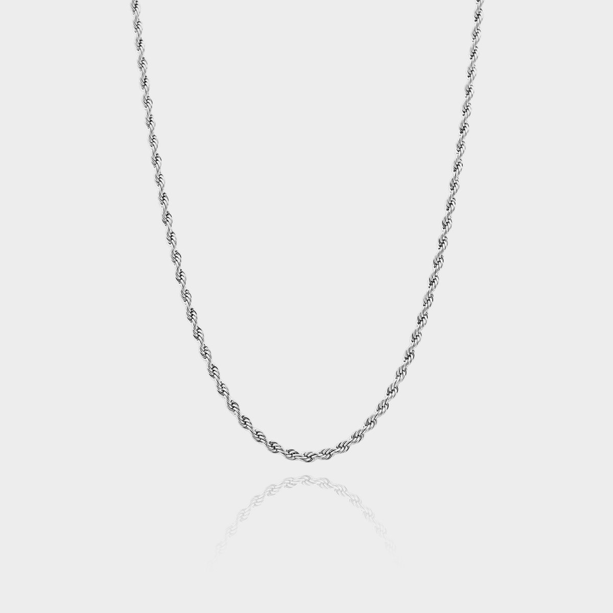Rope Ketting 3 mm - Zilveren Schakelketting - 50 cm lang - Ketting Heren - Olympus Jewelry