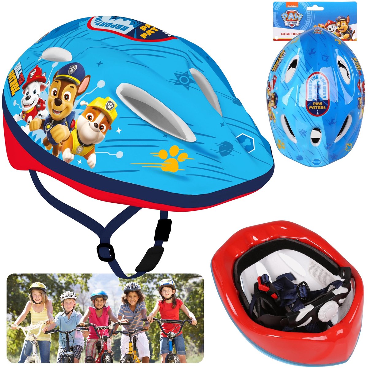 Paw Patrol Blauwe kinderfietshelm, jongens, verstelbaar 52-56 cm