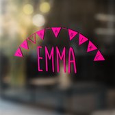Geboorte sticker it's a girl met naam - Roze - 100 x 42 cm overige stickers - raamsticker geboorte