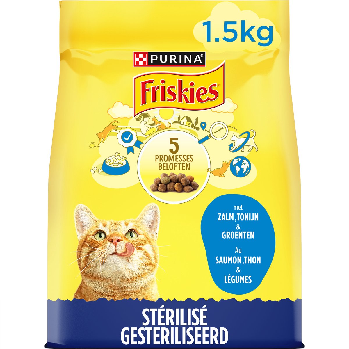 Friskies FRISKIES CAT GESTERILISEERDE KATTEN MET ZALM , TONIJN EN GROENTEN - 6x 1.5kg