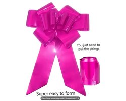 Grote roze / Fuchsia auto strik - decoratie strik - feest strik -