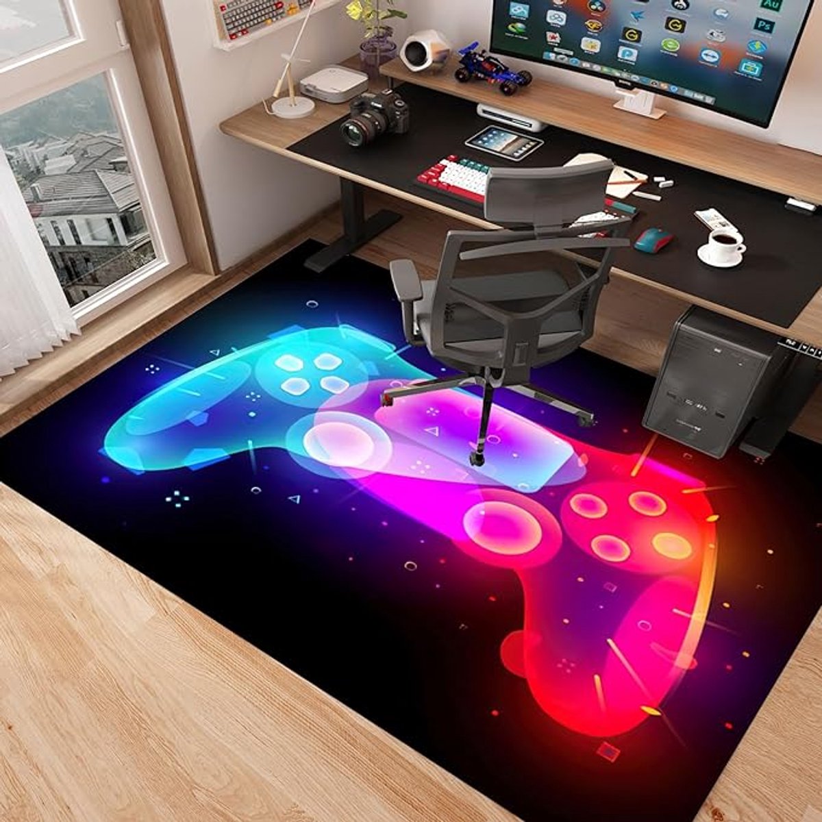 XL Speel Tapijt - Kinderen - Gaming - Kruipmat - Vloermat - Gameroom - Vloerkleed - Speelkleed - Game kamer - Zacht - Controller Look - 160 x 120 CM — afbeelding 5