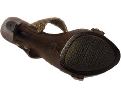 HORNET by Botticelli- LUXE HOUTEN MUILTJE -GEVLOCHTEN SLUITBAND IN GOLDCOLOR- SIZE 38