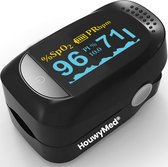 Professionele Saturatiemeter - Oximeter Pulse - HouwyMed - Zwart - Best Getest - Zuurstofmeter Vinger - Hartslagmeter - Oximeter - Saturatiemeter Zuurstofmeter Vinger