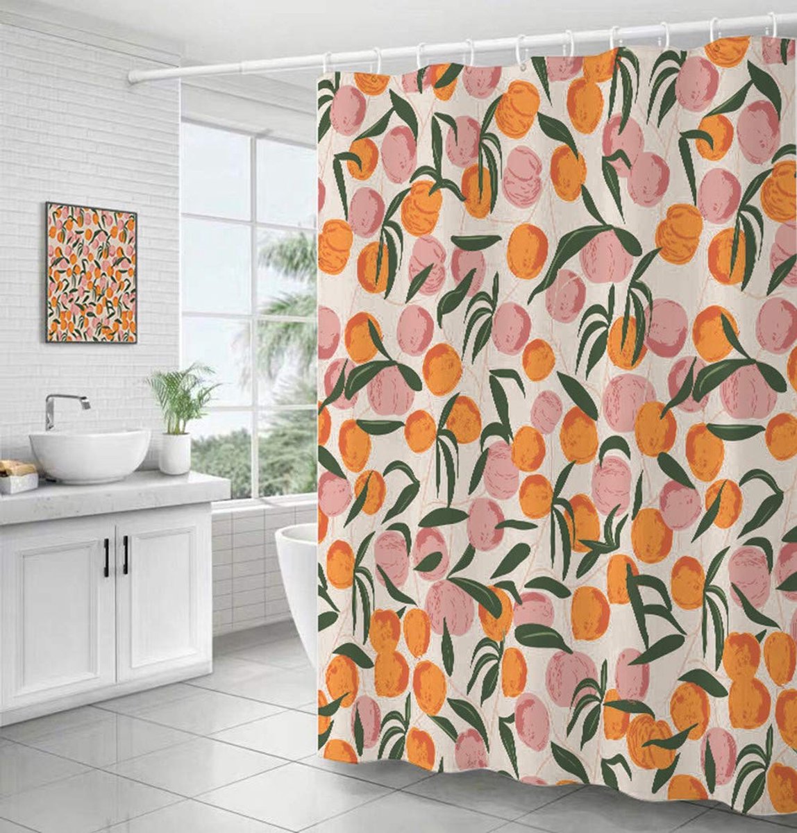 Unyqoos ® Modern Waterafstotend Douchegordijn van Hoogwaardig Polyester met Haken en Versterkte Ogen, 183 x 183 cm