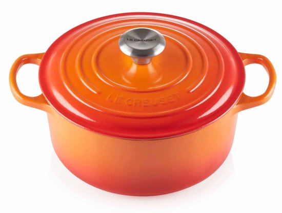 Le Creuset Braadpan Signature Oranjerood – Ø 28 cm / 6,7 Liter – Ronde Stoofpan van Gietijzer – Klassieke Oranje Emaille – Voor Groot Formaat Gerechten – Geschikt voor Alle Warmtebronnen incl. Inductie en Oven