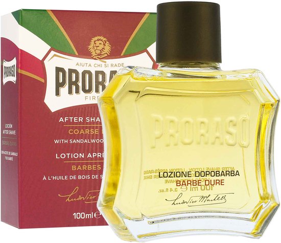 Proraso na scheerlotion met sandelhout en karitéboter, 100 ml.