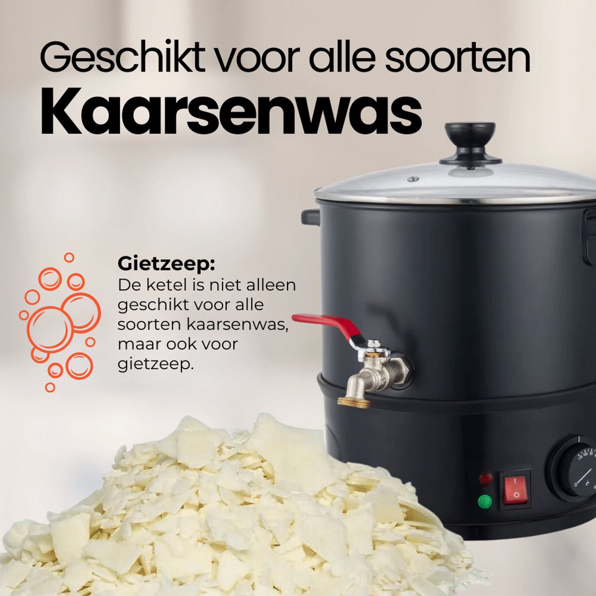ADOGO Wassmelter, elektrisch, 1 liter, smeltpot, kaarswas