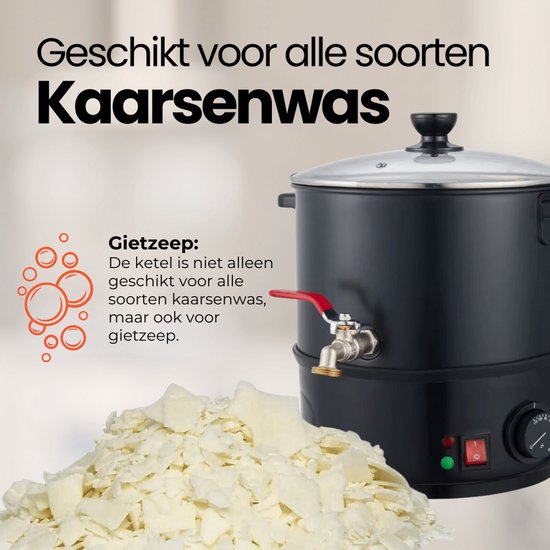 Waxsmelter Voor Kaarsen, Accessoires Voor Het Maken Van Kaarsen Elektrische Wassmeltmachine Met 600 Ml Voor Het Maken Van Kaarsen Kan Om Uit Te Gieten Set Voor Het Maken Van Kaarsen Met