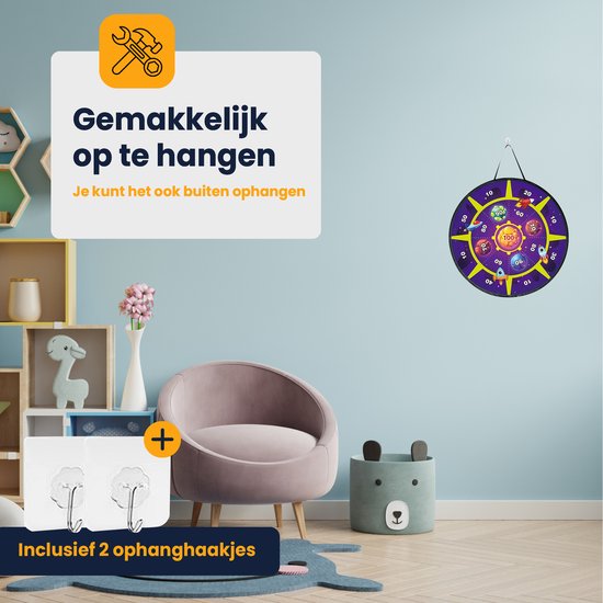 MIRO® Dartbord Voor Kinderen- Dartspel - Klittenband - Speelgoed Voor Kinderen - Complete Set - Shooting Game - Kindvriendelijk van MIRO® — afbeelding 5