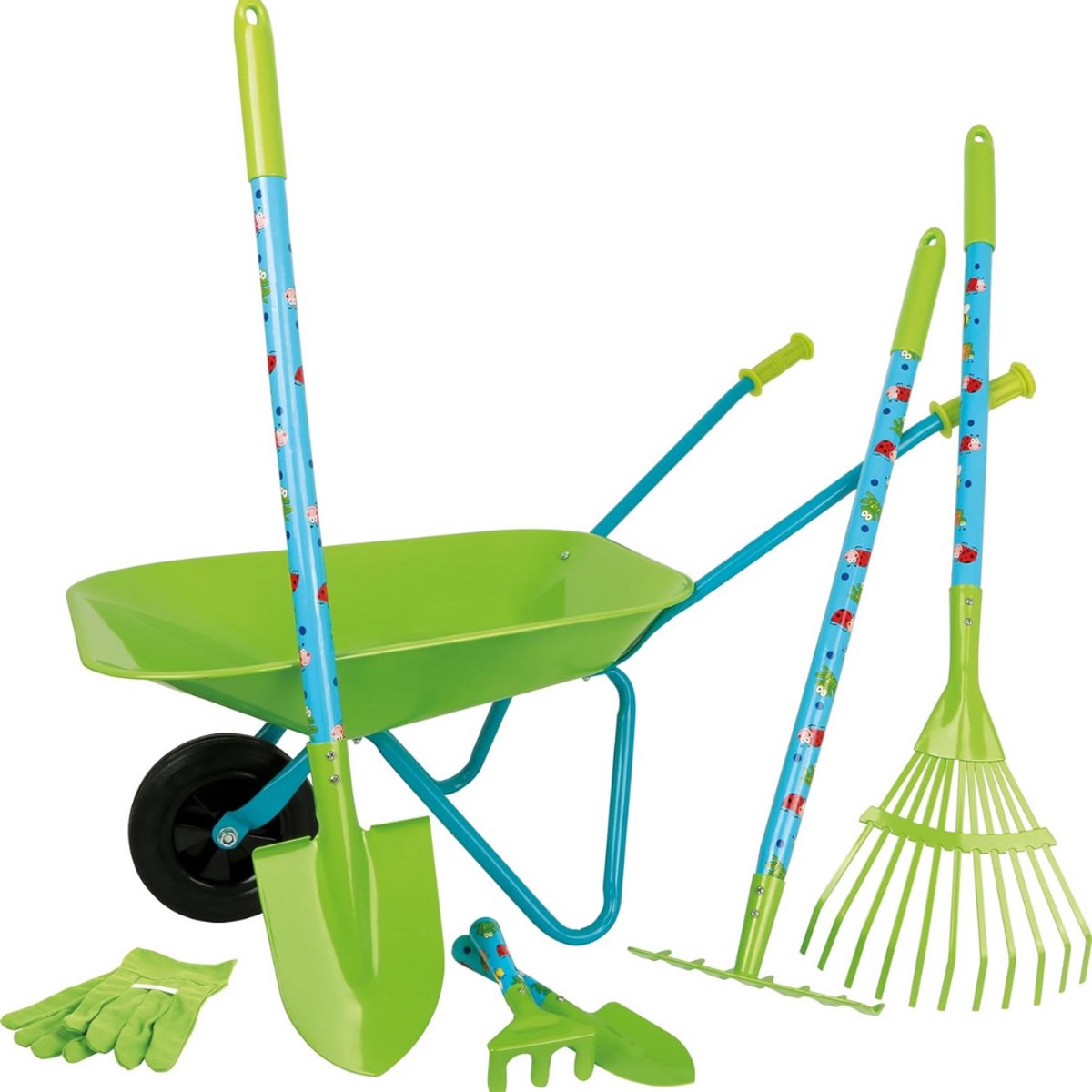 Zylo® Kruiwagen Kind - Kruiwagen Speelgoed - Tuingereedschap Kind - 73x11x37cm - Groen
