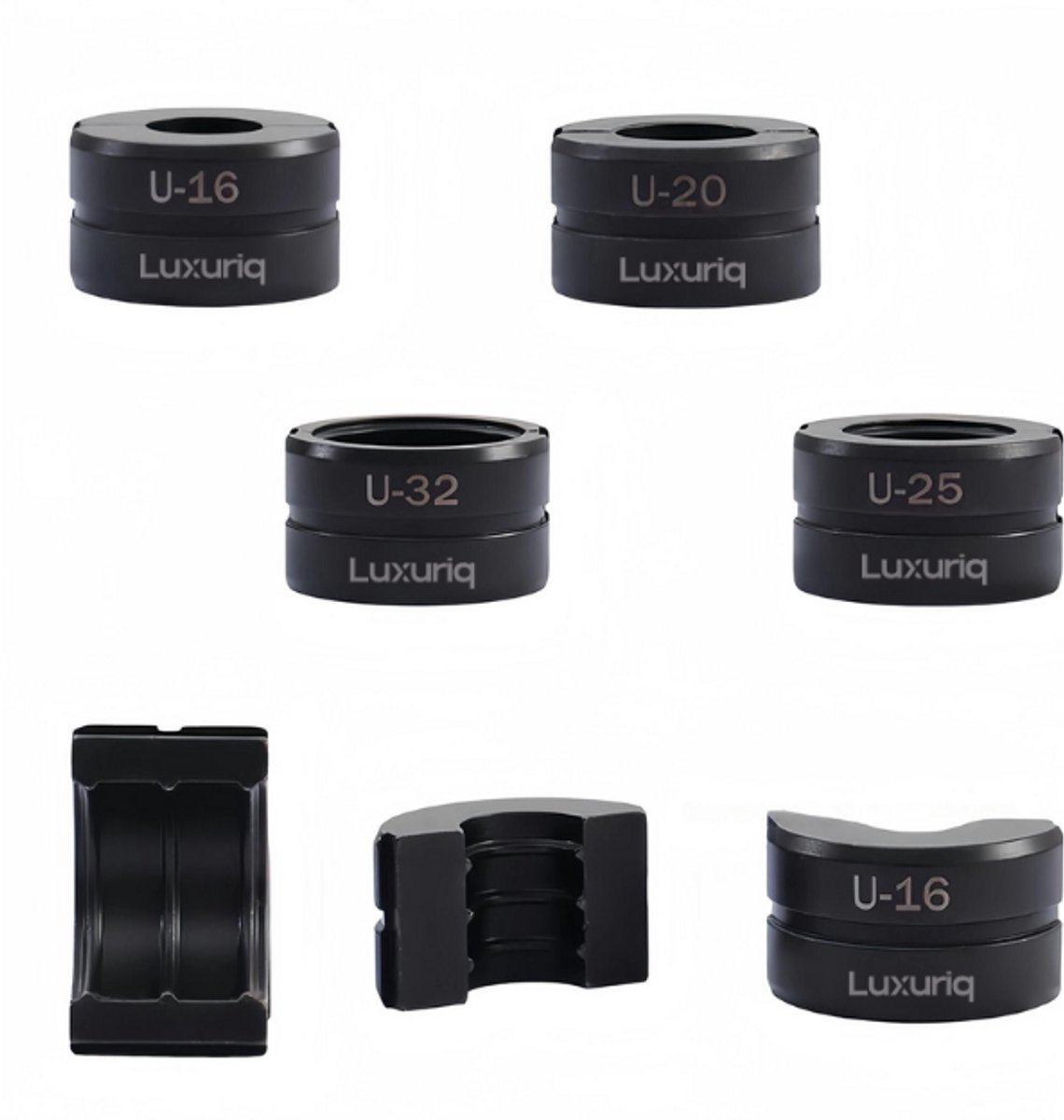 Luxuriq U Persbekken Set – 4-delig U16-U20-U25-U32 – Geschikt voor persen Alupex – Voor Hydraulische Perstang