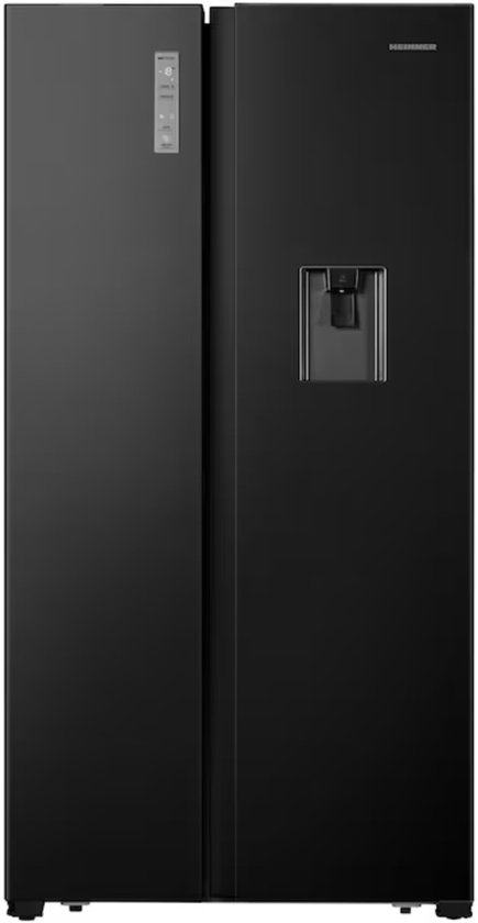 Heinner Amerikaanse Koelkast met Waterdispenser – Full No Frost – 519 Liter – 39 dB – Inverter Compressor – Eco Stand – LED Touch Display – 5 Jaar Garantie – Zwart