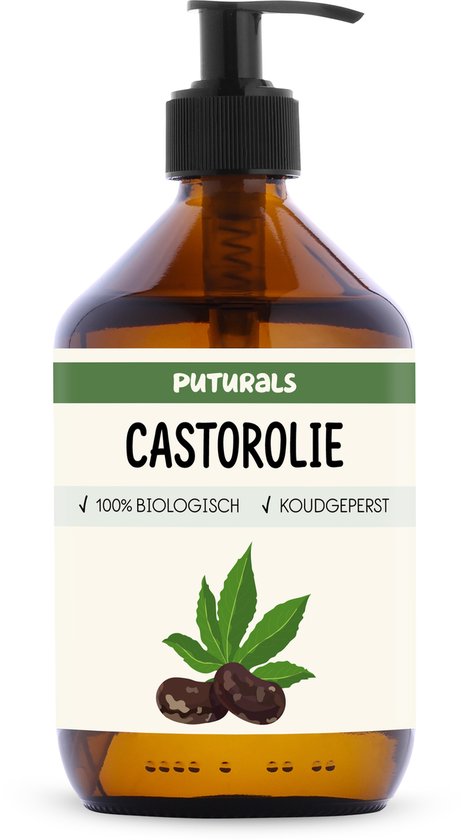 Foto: Puturals castor olie 100 biologisch 500ml koudgeperst en hexaanvrij castor olie als wimperserum haarolie en huidolie rijk aan vitamine e en ricinolzuur ricinusolie voor packing bruine glazen fles pomp