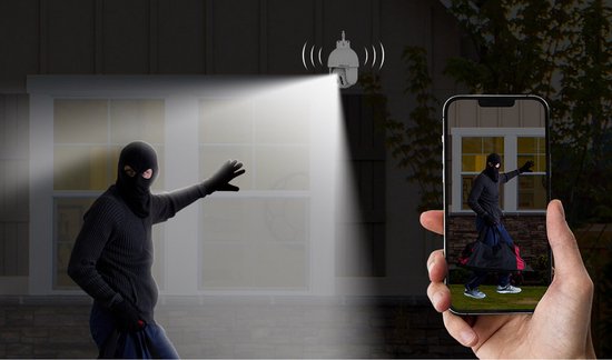 Foscam SD8P Beveiligingscamera - 4K/8MP - Dual-Band - WiFi - PTZ - Buiten Beveiligingscamera - Zwart van Merkloos — afbeelding 3